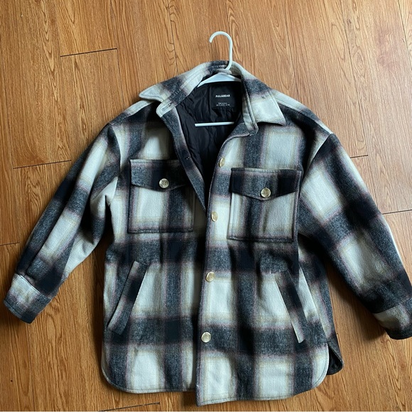 Pull & Bear Overshirt Shacket Plaid M - Picture 4 of 5